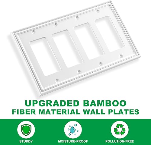 Miniatura 2 de Placa decorativa de pared moderna blanca para interruptor de luz, cubiertas de enchufes decorativos, placas de interruptor basculante, placas de