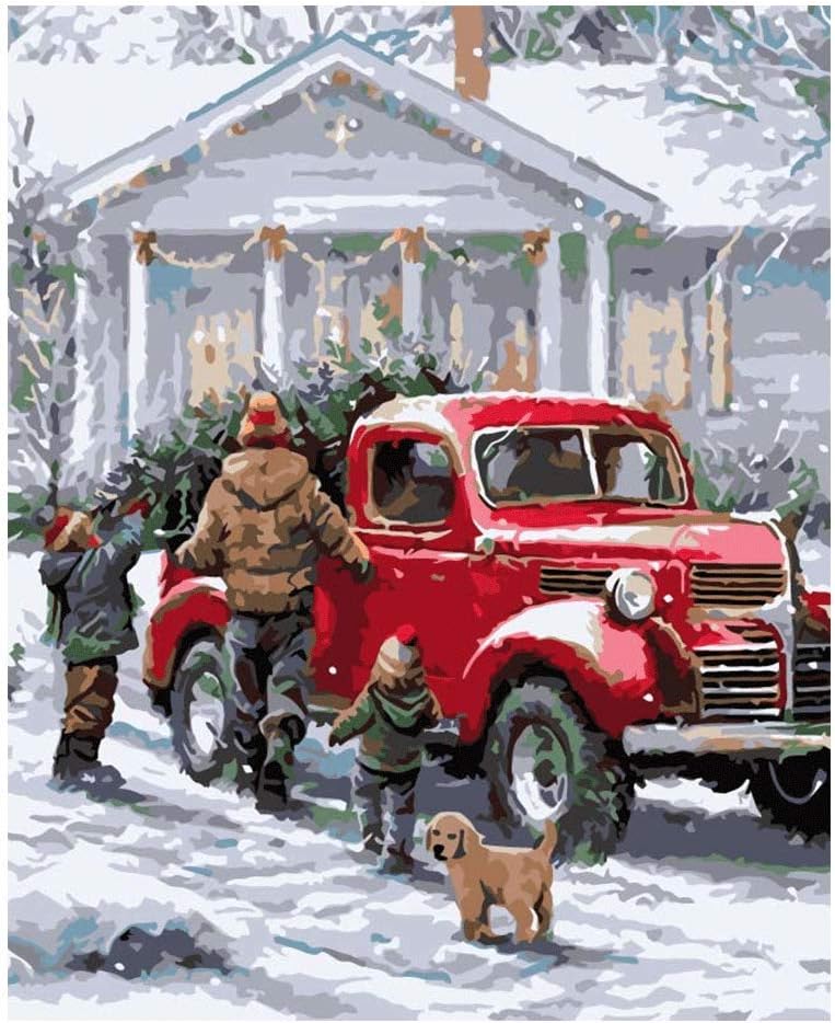 Kimily DIY Paint by Numbers for Adults Kids Christmas Truck