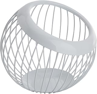 DRYEN Soporte para cápsulas de café, cesta de almacenamiento para tazas de café de gran capacidad, soporte para tazas de metal K, cesta de cápsulas de café para barra de mesa de café, color blanco