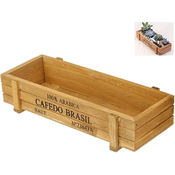 Vintage Wooden Planter Box Small Soild Handmade Garden Home Indoor Kitchen Garden Succulents Planted Amazon Co Uk Kitchen Home
