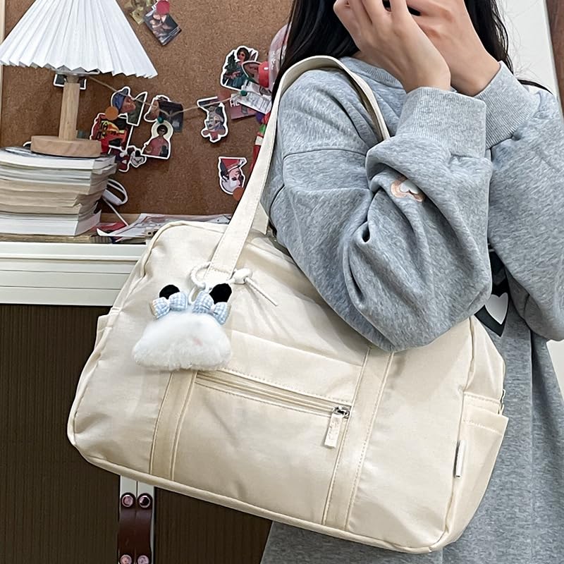 Bolsa de gimnasio para mujer, bolsa de viaje para fin de semana, bolsa grande y ligera para la noche, para fitness, trabajo, yoga, hospital y viajes, color amarillo pálido — view 7