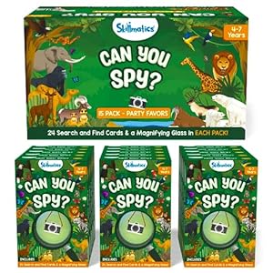 Skillmatics Party Favors (Pack of 15) – Can You Spy Animals Cards Set, Goodie Bag for Kids, Play Search & Find Educational Games, Gifts for Girls, Boys Ages 4, 5, 6, 7