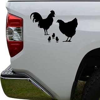 Rosie Decals Chicken Family Farm Hen Rooster Die Cut Vinyl Decal Sticker For Car Truck Motorcycle Window Bumper Wall Decor Size- [8 inch/20 cm] Wide Color- Matte Black