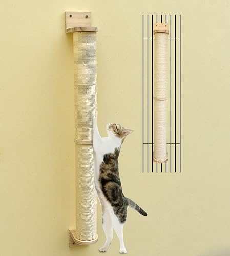 MIAOGE Rascador para Gatos Montado en la Pared - Postes y Estantes para Gatos de Interior