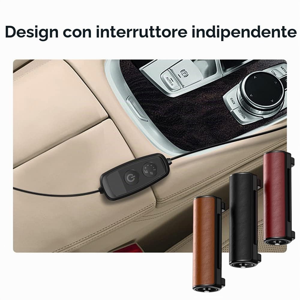 Riloer Ventola dell'aria di raffreddamento del sedile dell'automobile elettrica 12V per animale domestico del passeggero del sedile, circolatore d'aria di raffreddamento dell'automobile girevole