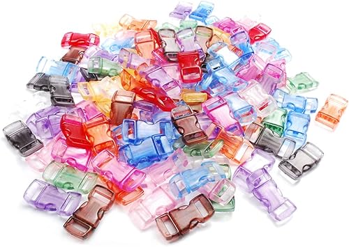 Miniatura 8 de Paquete de 100 hebillas de liberación lateral contorneadas curvadas de 38 pulgadas para paracaídas 550 cuerdas pulsera de paracaídas correa de 100