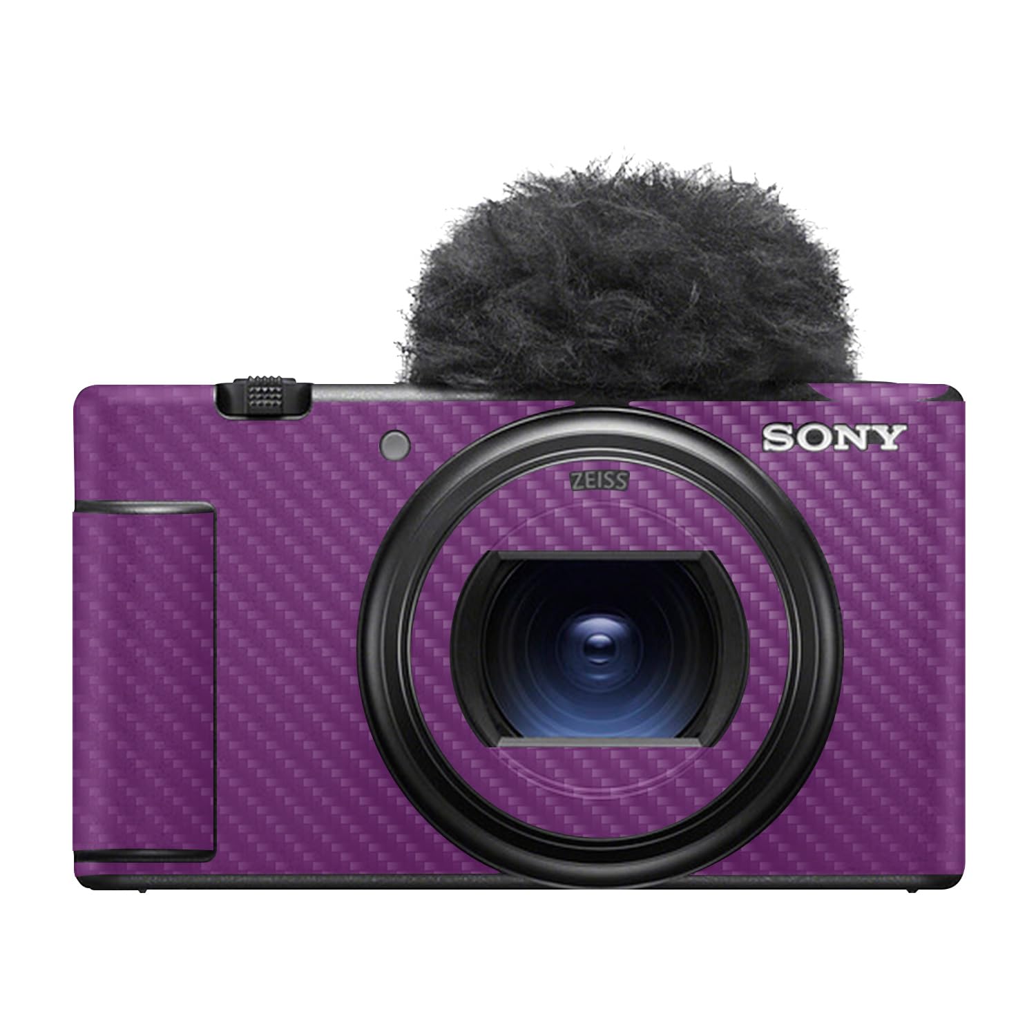 Carbon Fiber Camera Skin Compatible with Sony ZV-1 Mark II (2023) - Solid Purple - Premium 3M Vinyl Protective Wrap Decal Cover - Easy to Apply | Crafted in the USA by MightySkins