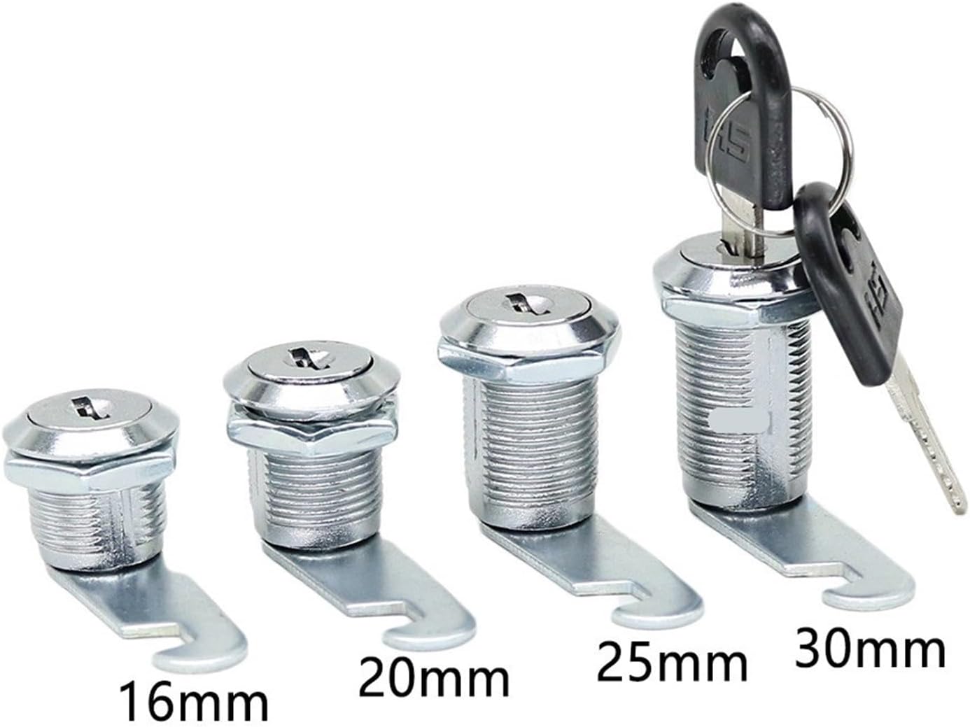 Security Lock 16/20/25/30mm Cabinet Cam Lock Furniture Door Frame Drawer File Cabinet Office Desk Letter Box Lock with 2 Keys 1Pcs(16mm)