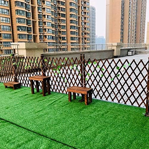 MorNon Telescopic Mesh Fence Telescopic Gate Extension Fence Freestanding Wooden Lattice Fence Garden Screen Plant Pet Safety Fence Garden Plant Support Fence Plant Climbing Frame Flower