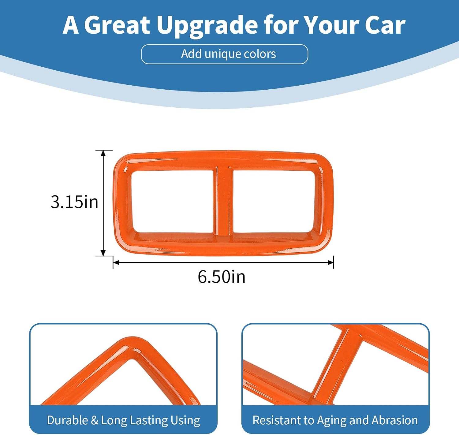 for Challenger Rear Air Vent Cover Trim Fit for Dodge Challenger 2015-2023 Orange Interior Accessories