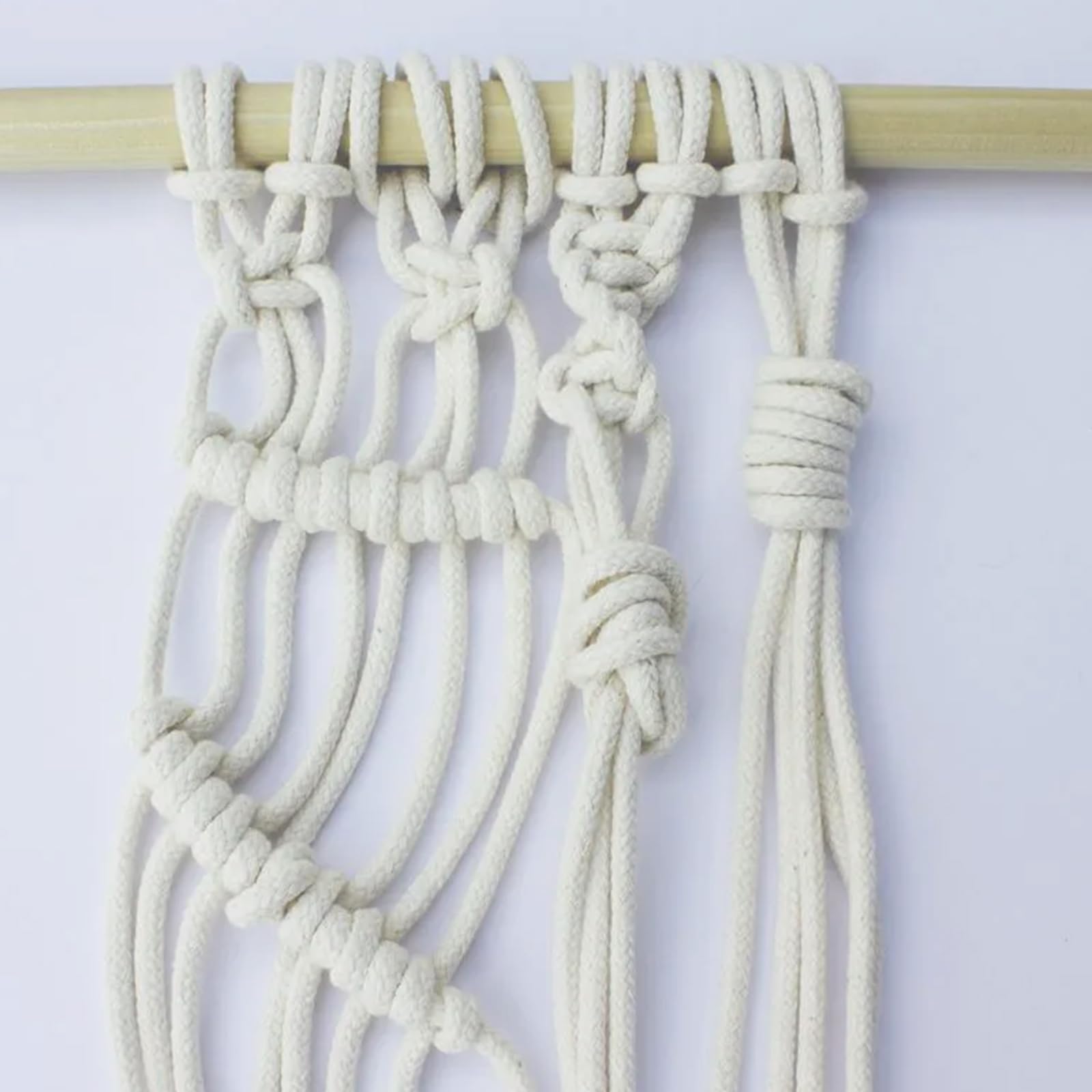 Corde à Linge en Coton Tressé 6mm x 100m - Corde Naturelle Multi-Usage pour Bricolage, Panier, Plantes et Séchage - Blanc 100 Mètres