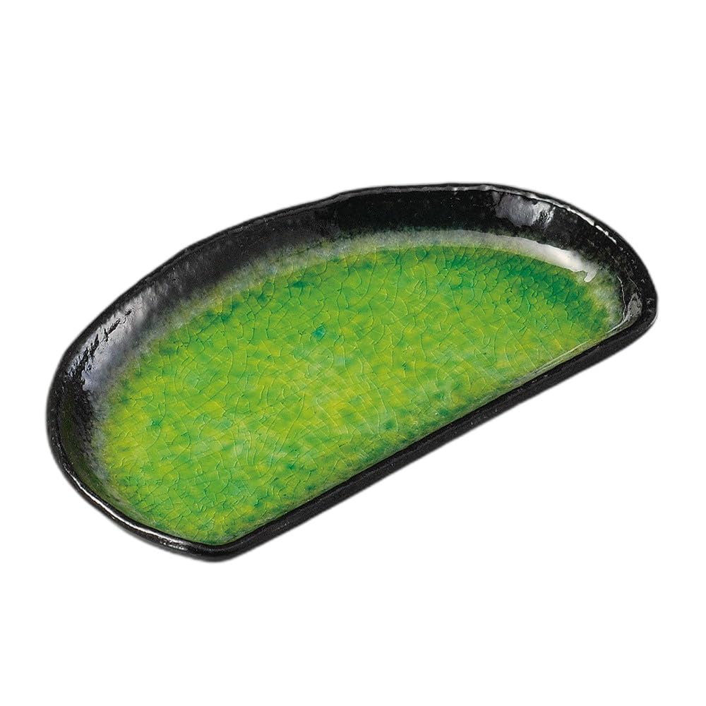 ???????(Setomonohonpo) Ariake Half Moon Plate, 8.7 x 5.1 inches (22 x 13 cm) | Transforming Plate |