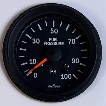 Fuel Pressure Gauge Black dial/Black Bezel