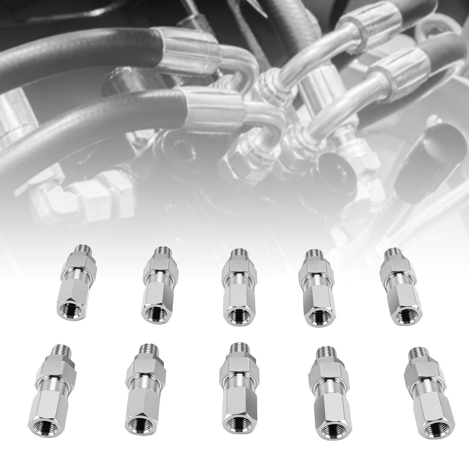 Hyuduo Złączka do Węża Hydraulicznego 1/4 Cala, Zestaw 10 Sztuk, Wysokiej