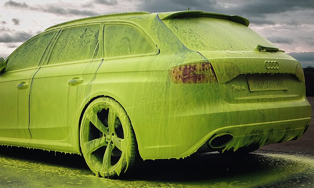 Alien Magic Glo Yellow Snow Foam 500ml - pH Neutral, Biodegradable Formula for Thick, Stable Foam - Safe on Wax & Sealant, Kiwi Blast Scent