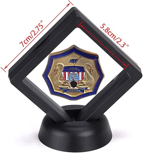 Miniatura 5 de Skelang Soporte de exhibición flotante 3D con marco de suspensión para medallón AA, antiguo, moneda de desafío, chip, joyas, pin (2.75 x 2.75 x 0.75