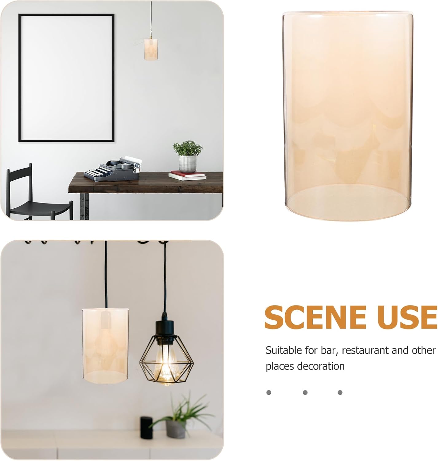 Gadpiparty 3pcs Glass Lamp Shades Replacement for Pendant Lights Elegant Cylinder Lampshade for Chandelier Versatile Light Fixture Accessories for Living Room Bedroom