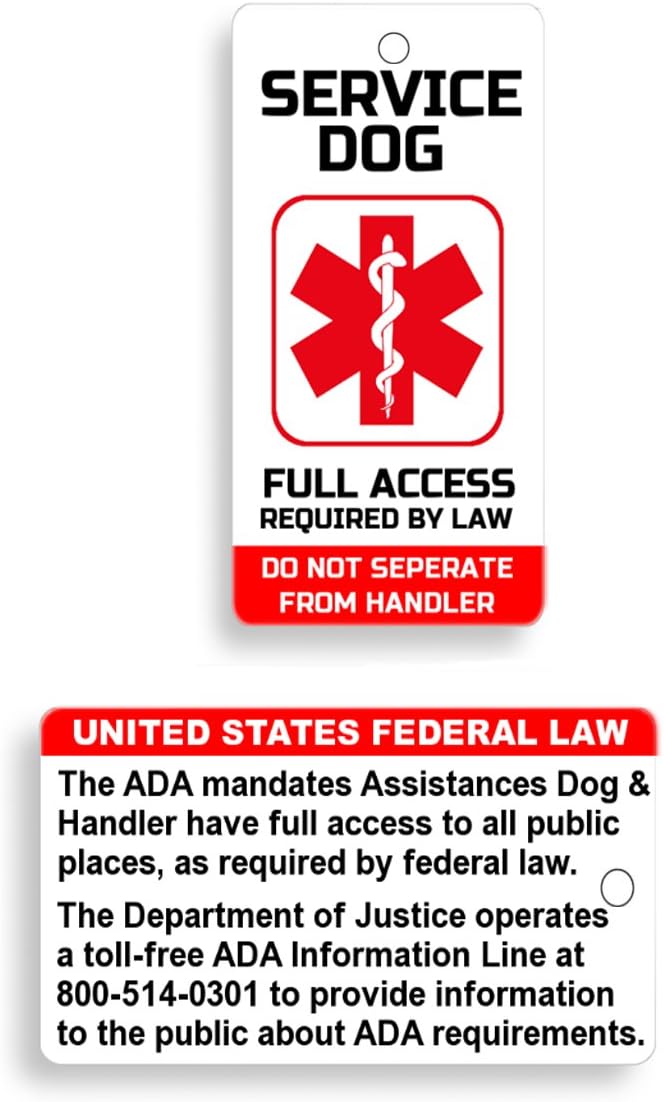 PVC Service Dog Key or Collar Tag for ADA Service Animals (Service Dog SD21)