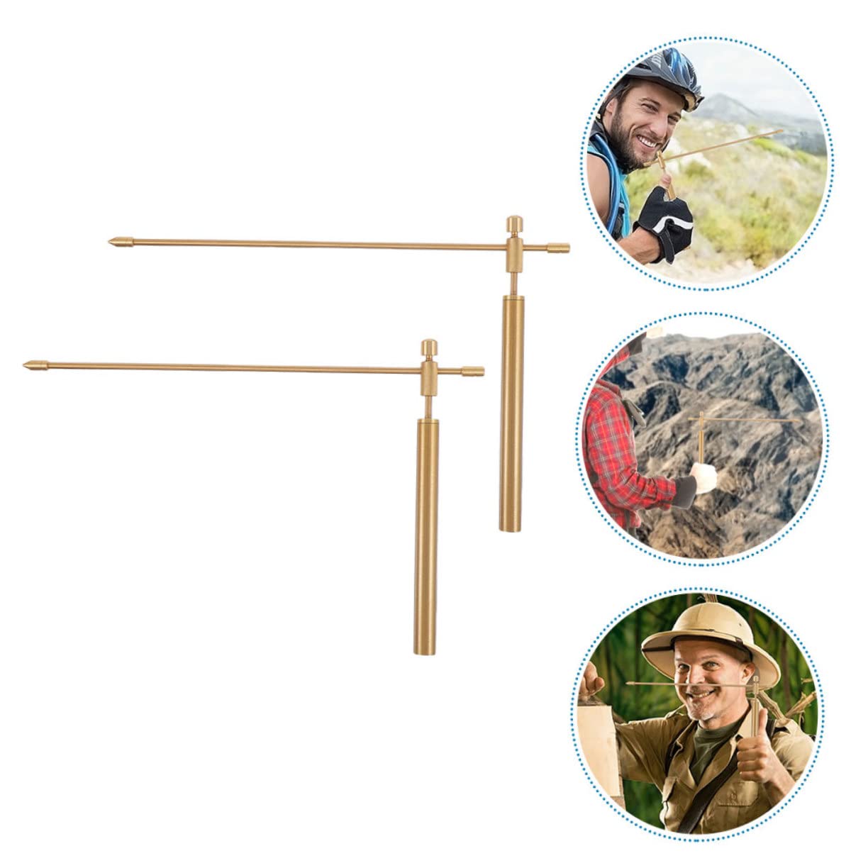 MAGICLULU 2pcs Portable Copper Dowsing Rods with Storage Bag Lightweight Divining Probes for Water and Energy Detection Outdoor Feng Shui Tool Copper Divining Rods for Precise Dowsing