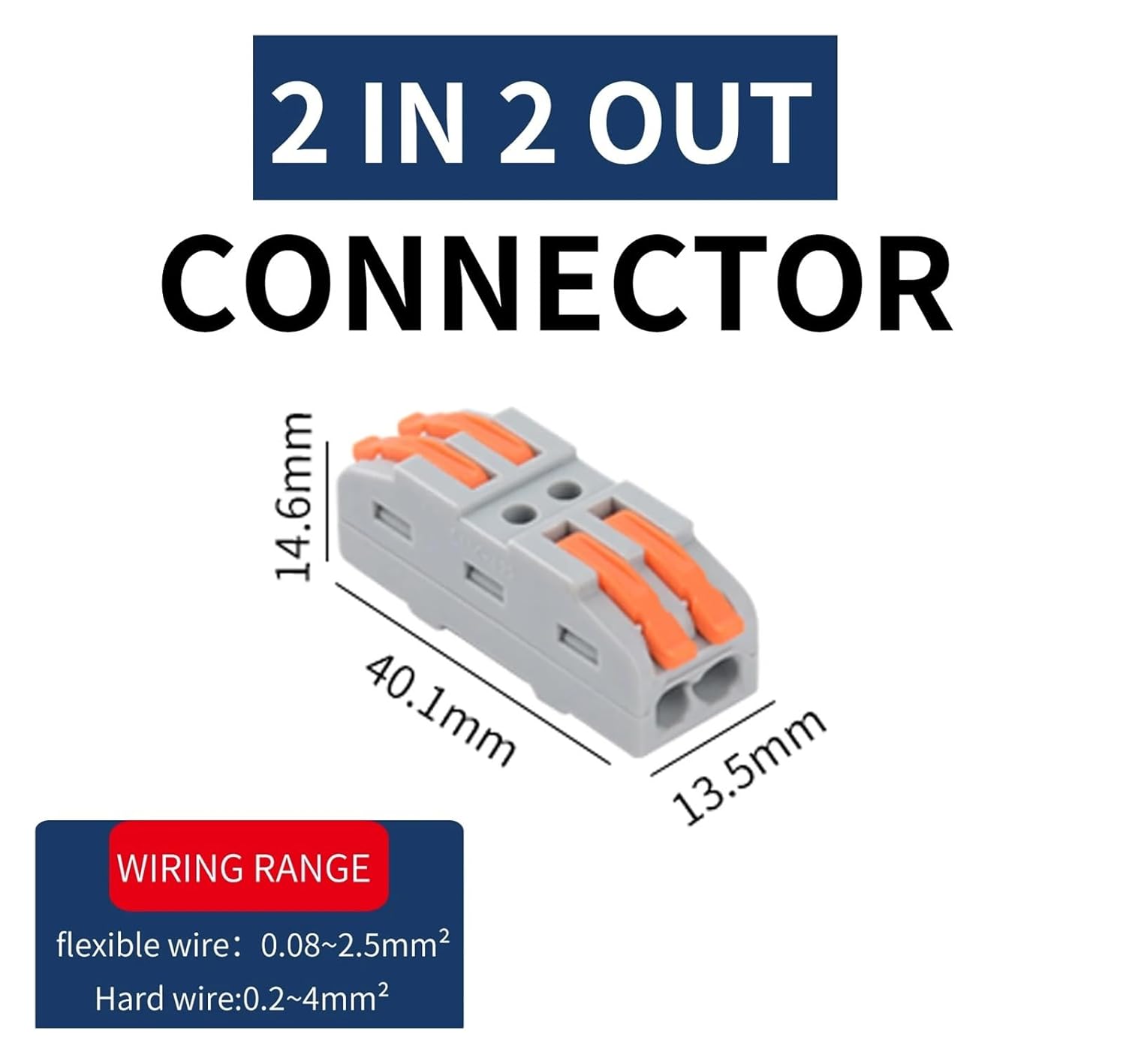10Pcs CMK 42 Quick Splicing Multiplex Butt Wire Connector Universal Compact Conductor Press Home Terminal Blocks(CMK-422(2 in 2 Out))