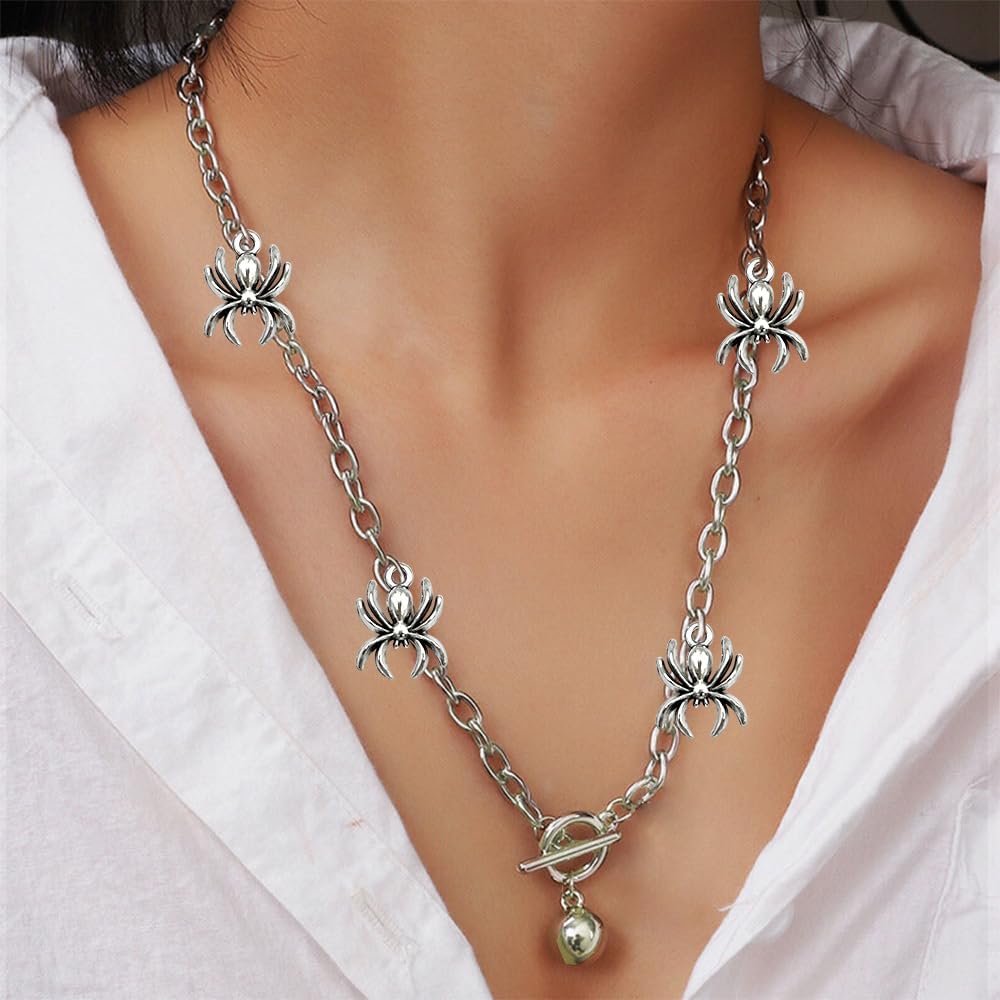 50Pcs Silver Spider Charms Pendants Gothic Antique Silver Alloy Spider Charms for Jewelry Making Bracelets Keychain Earrings DIY - Image 5