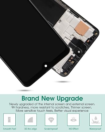 Screen Replacement for Samsung Galaxy A51 A515 A515U1 A515U A515A SM-A515F SM-A515U AMOLED LCD Display Touch Digitizer with Frame Assembly SMA51 6.4 Inch