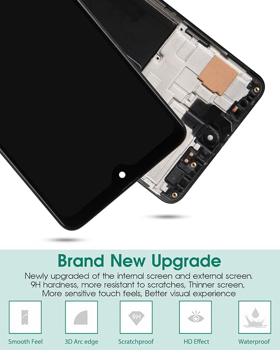Screen Replacement for Samsung Galaxy A51 A515 A515U1 A515U A515A SM-A515F SM-A515U AMOLED LCD Display Touch Digitizer with Frame Assembly SMA51 6.4 Inch