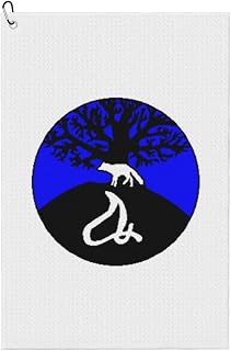 Flag of The Mashantucket Pequot Tribal Nation Golf Towel with Carabiner Clip for Golf Bag 24" X 16" Golf Towels Waffle Funny Pattern Golf Accessories