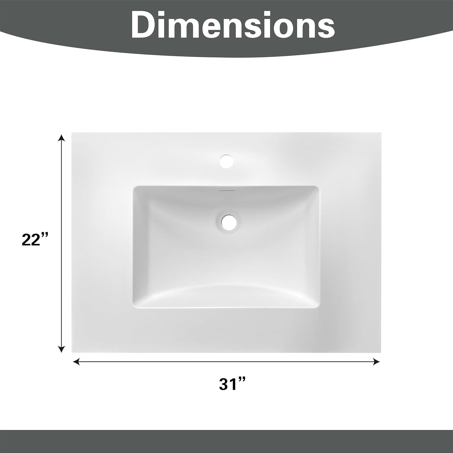 30" Black Shaker Bathroom Vanity with Sink – Solid Surface One-Piece Top, Soft-Close Doors, Polyurethane Nano Resin Sink, Pre-Drilled Faucet Hole, Modern Bath Vanity Cabinet Set