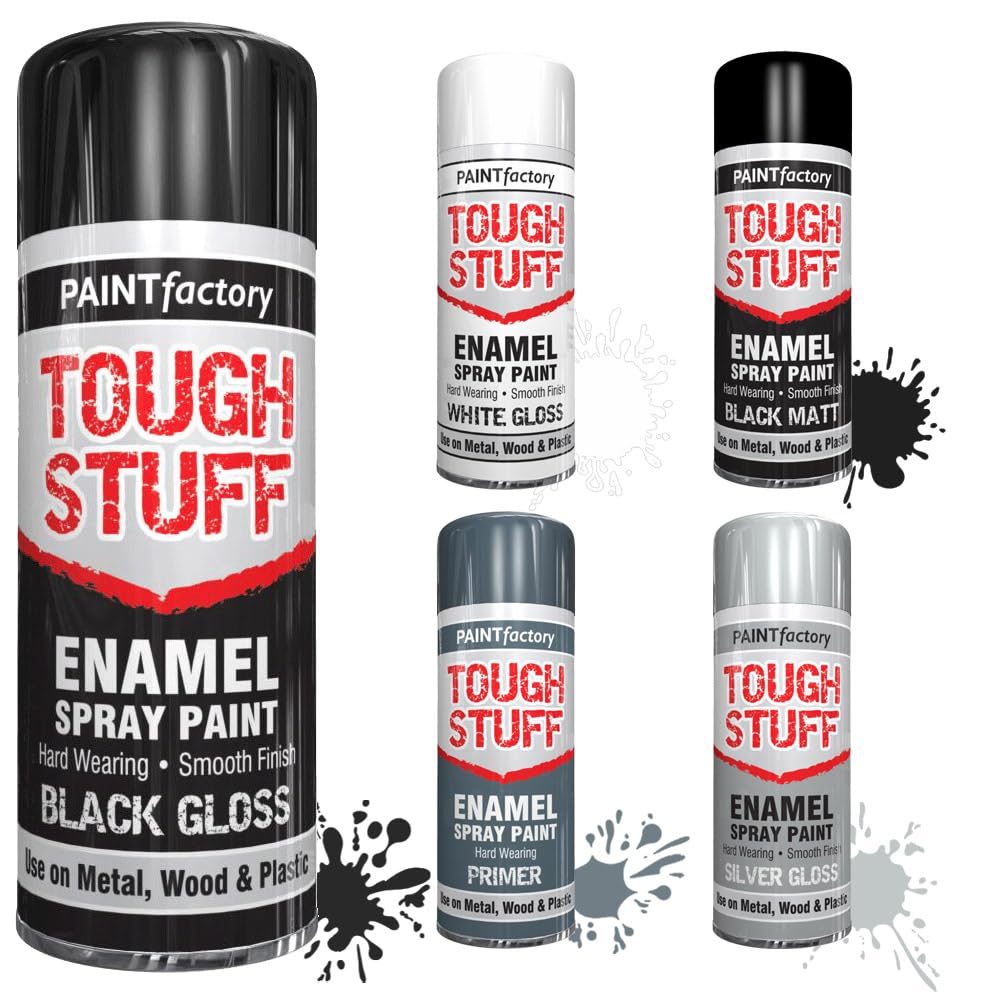 SCHNAZZ 1 x Enamel Black Gloss 400ml Aerosol for Metal Wood Plastic,Tough Stuff Hard Wearing Smooth
