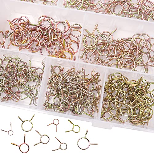 Weideer 330Pcs - (9 Sizes) 5-13Mm Fuel Line Hose Water Pipe Tubing Spring Clips Clamps Assortment Kit For All Kinds Of Pipes #TOP2