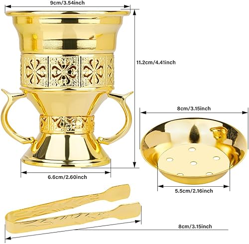 Miniatura 5 de ZenBless Bakhoor - Soporte para incienso de resina, juego de soporte de incienso Bakhoor, quemador de incienso de incensario, cuenco de quemador de