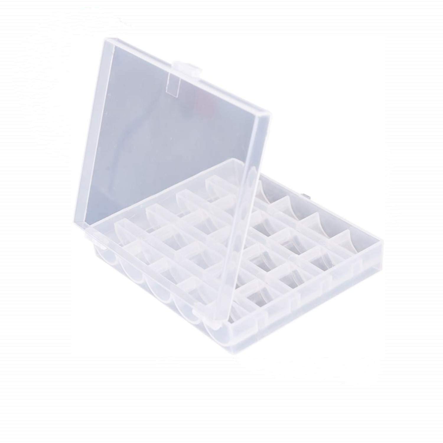 Scatola Porta Bobine Per Macchina Da Cucire Con 25 Scomparti, In Plastica Trasparente, Per Organizzare Fili, Aghi, Bottoni E Piccoli Accessori