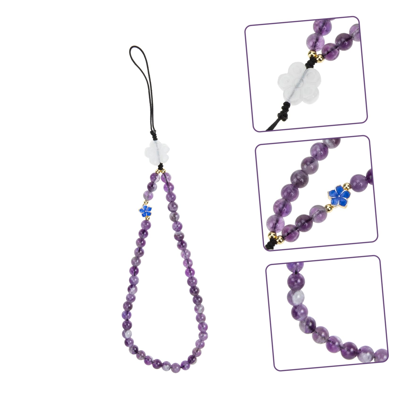 DOITOOL 5 Exquisitas Cuentas De Cristal Para Cordón De Muñeca De Teléfono Colgante Para Teléfono Móvil Decoración Para Teléfono.