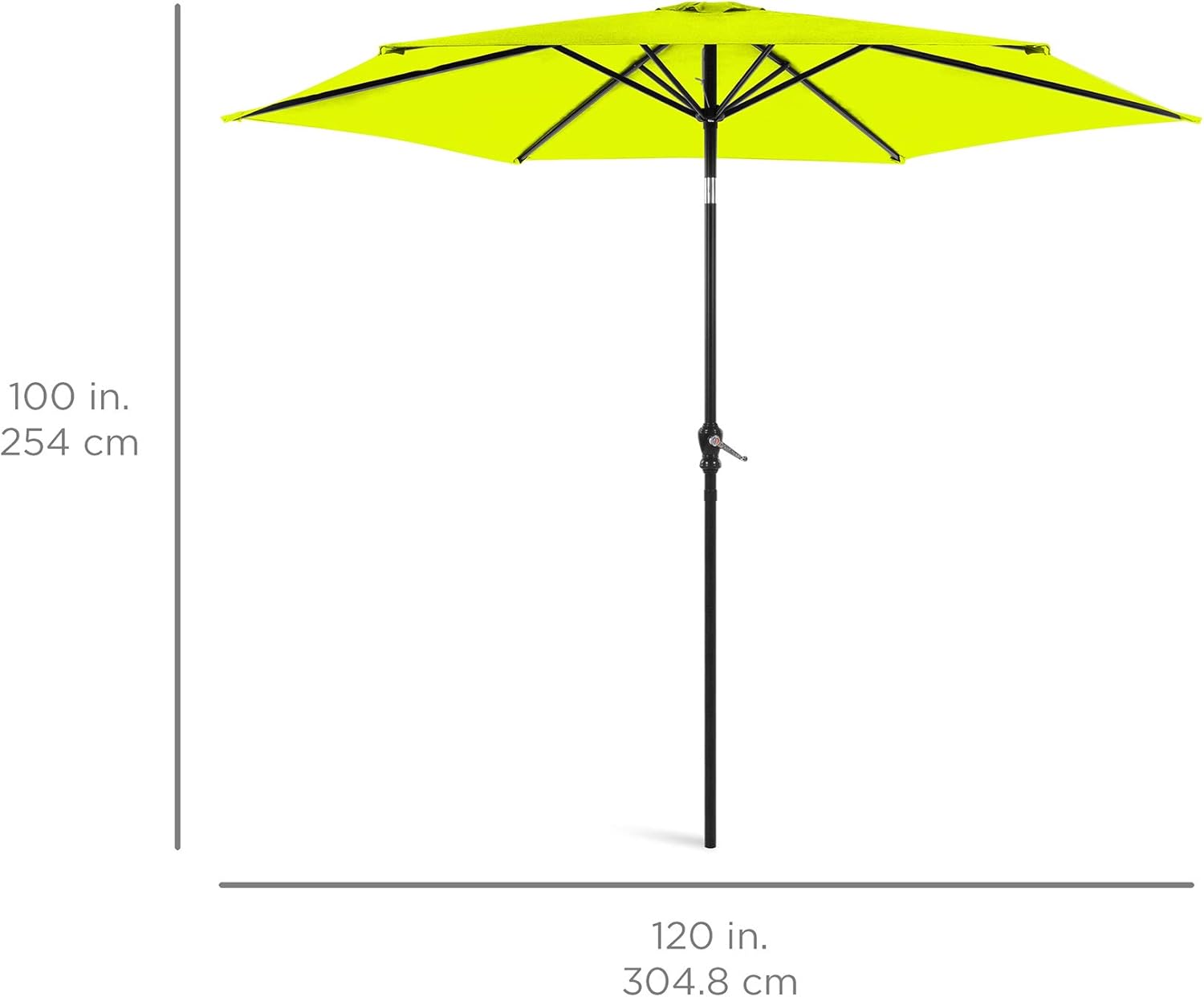 Best Choice Products 10ft Outdoor Table Compatible Steel Polyester Market Patio Umbrella w/Crank and Easy Push Button Tilt - Lemon Lime