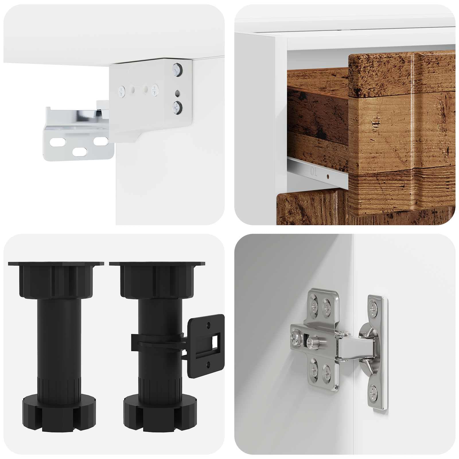 Comodino Cucina Lucca 5 PZ Legno Antico Materiale Legno 60 cm