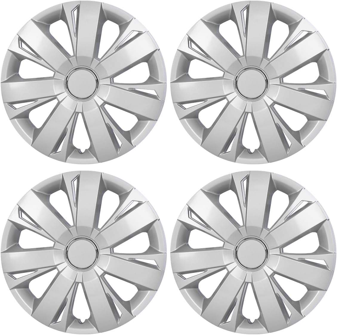 Auto Hubcap Set, R14 Hubcap Wheel Cover Replacement, 14 inch Snap On Wheel Cover Kit, Universal Wheel Rim Cover Fits Most of Car Truck SUV White & Black Color
