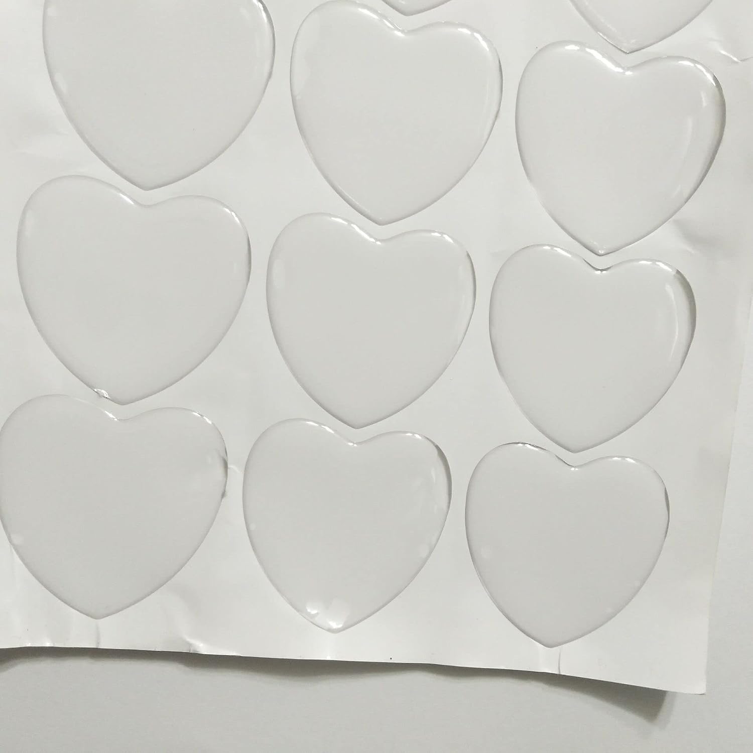 120PCS Clear Heart Epoxy Stickers Adhesive Back Dome DIY for Bottle Cap and Pendants (Clear, 1 inch)