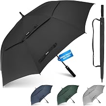 Gonex Windproof Double-ribs Golf Umbrella, 68/72 inch Auto Open Strong 2x8 Ribs Extra Large Double Vented Canopy Waterproof Rain Umbrella with Comfortable Handle, Oversized Sun Umbrella for 2-4 Men/Women and UV Protection