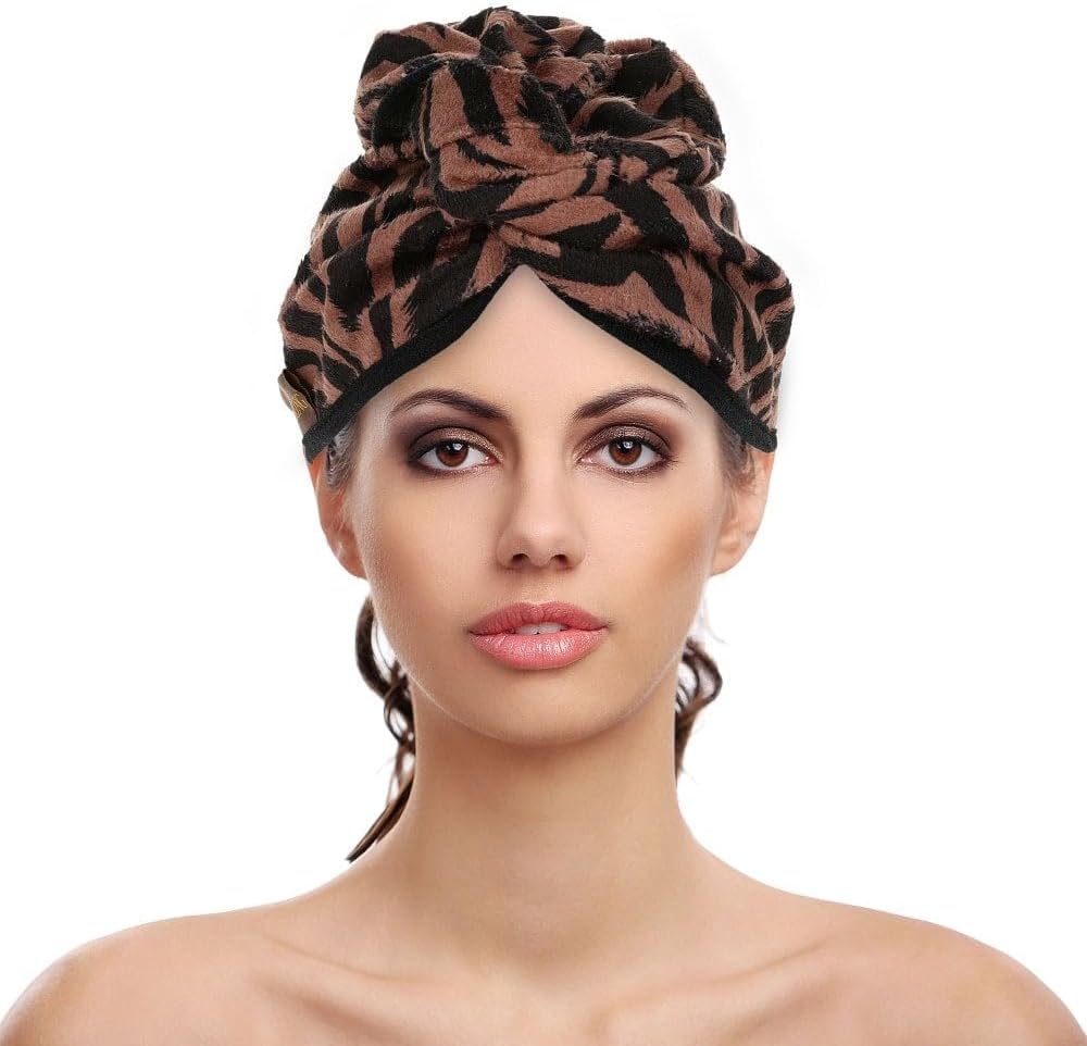 MAD Beauty Disney Lion King Reborn Hair Turban | Animal Print Design | Quick Drying | Gentle & Soft Towelling Fabric for Disney Fans