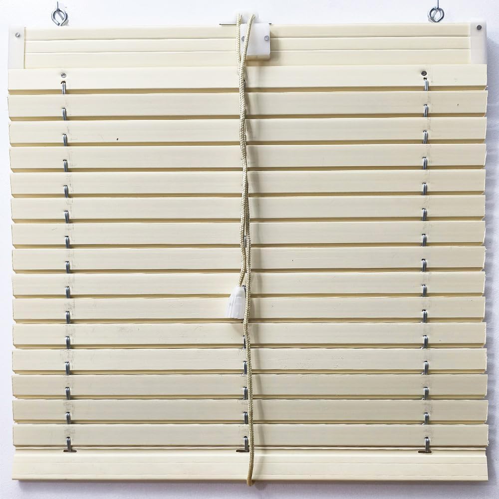 Stores enrouleurs en PVC Couleur Ivoire – Portes et fenêtres – Installation Facile – PERTONI TENDE (Hauteur 210cm x Largeur 120cm)