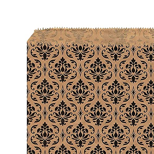 image for MOOCA 200 Pcs Damask Paper Gift Bags, Small Business, Jewelry, Candy, 