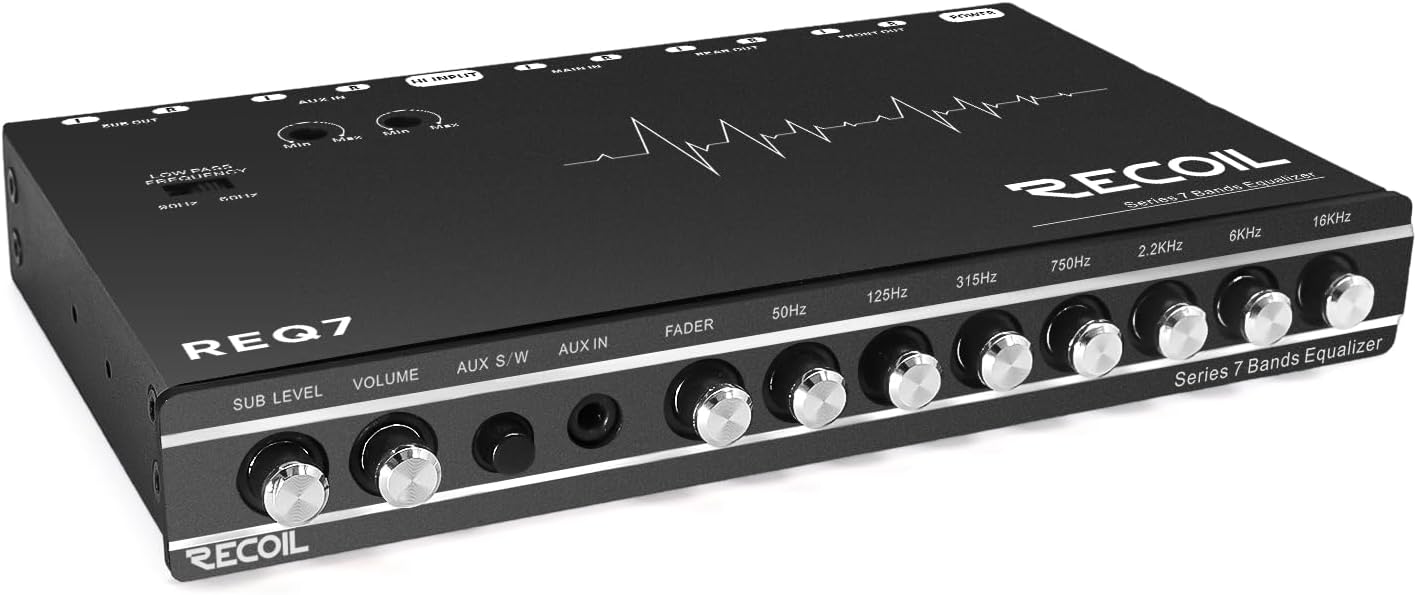 Recoil REQ7 7 Band 1/2 DIN Pre-Amp Car Audio Parametric Graphic ...