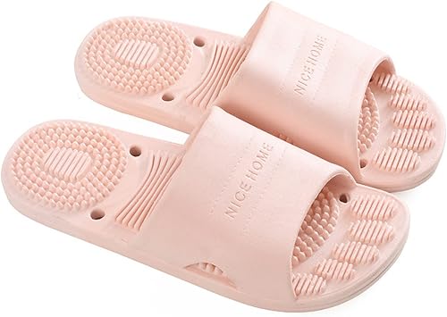 Acupoint Massage Slippers Shoes,Relief Fasciitis Sandals slippers,Home Massage Slippers, Soft Bottom Hollow Non-slip Sandals,pink,40-41