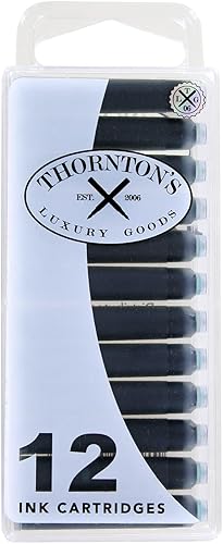 Miniatura 2 de Thornton's Luxury Goods Short Standard International - Cartuchos de tinta para pluma estilográfica Sherwood, paquete de 12 repuestos para bolígrafos