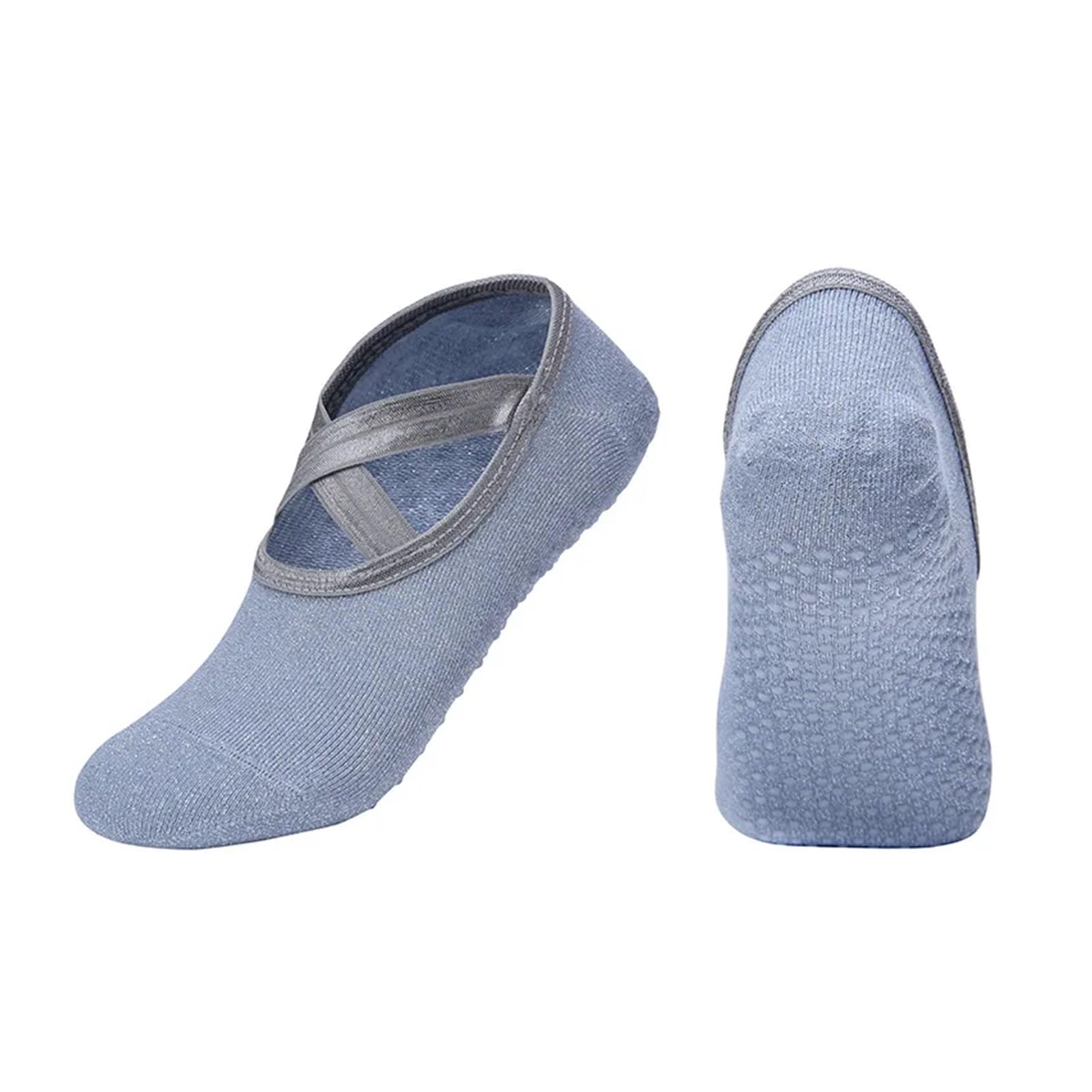 Calcetines Deportivos de Yoga for Mujer, Medias Antideslizantes de algodón for Pilates, Protector de talón de Ballet, Calcetines de Baile y Yoga para Yoga Pilates Gimnasio(Gray)