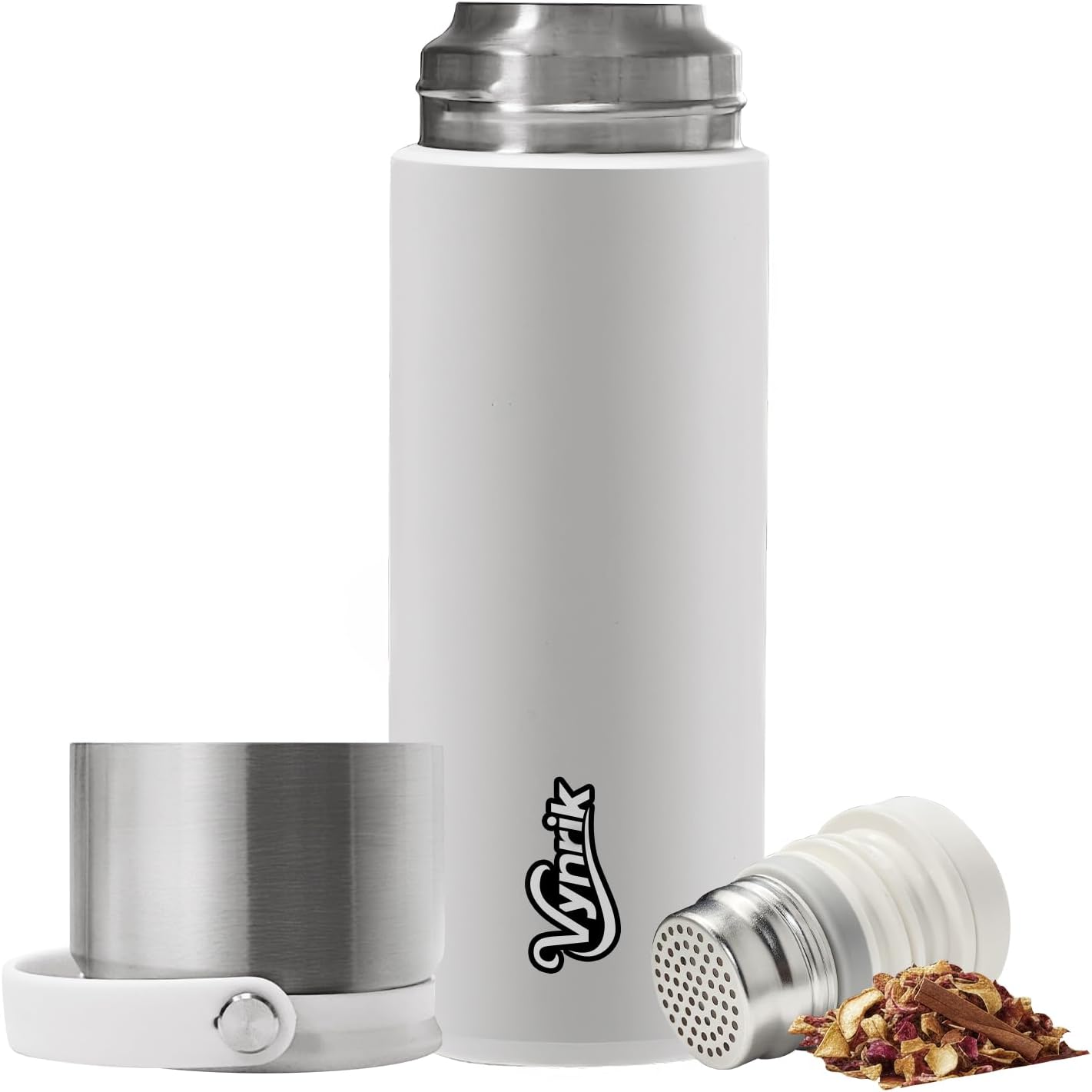 16 oz Stainless Steel Tea Infuser Bottle with Lid double as Tea Cup,Fruit Infuser Insulated Water Bottle,Leak Proof Travel Coffee Mug with Handle