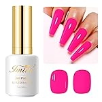 Imtiti Pink Gel Nail Polish, 0.5 Fl Oz Hot Pink Gel Polish Soak Off LED UV Spring Summer DIY Nail Art Starter Manicure Salon