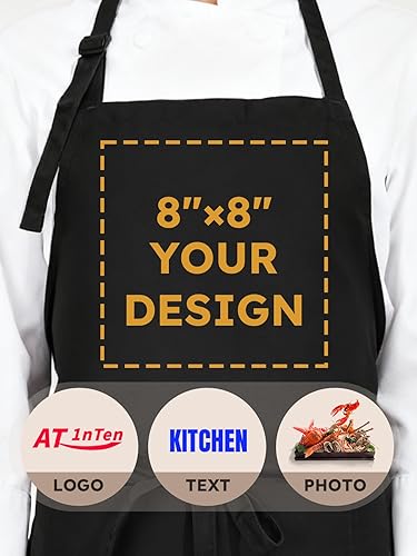 Miniatura 3 de Delantales personalizados para hombres y mujeres con bolsillos, paquete de 1 a 500 unidades, delantales ajustables personalizados con