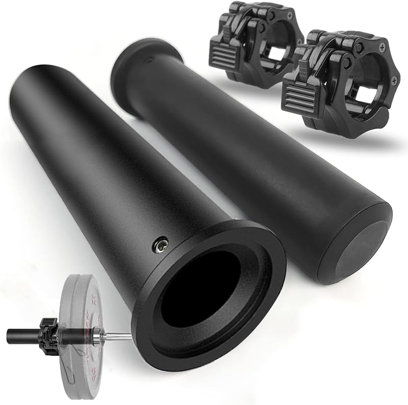 GreenBean 2PCS Olympic Adapter Sleeve 11.8" with Olympic Barbell Clamps 2", Converts 1" Standard Weight Plate Posts to 2" Olympic Weight Plate Posts, Removable end Cap | Converts 1" Standard Weight Plate Posts to 2" Olympic Weight Plate Posts, Removable end Cap